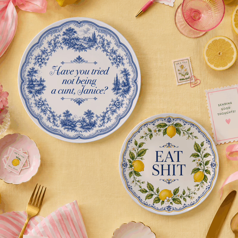 Dirty Print Melamine Plates