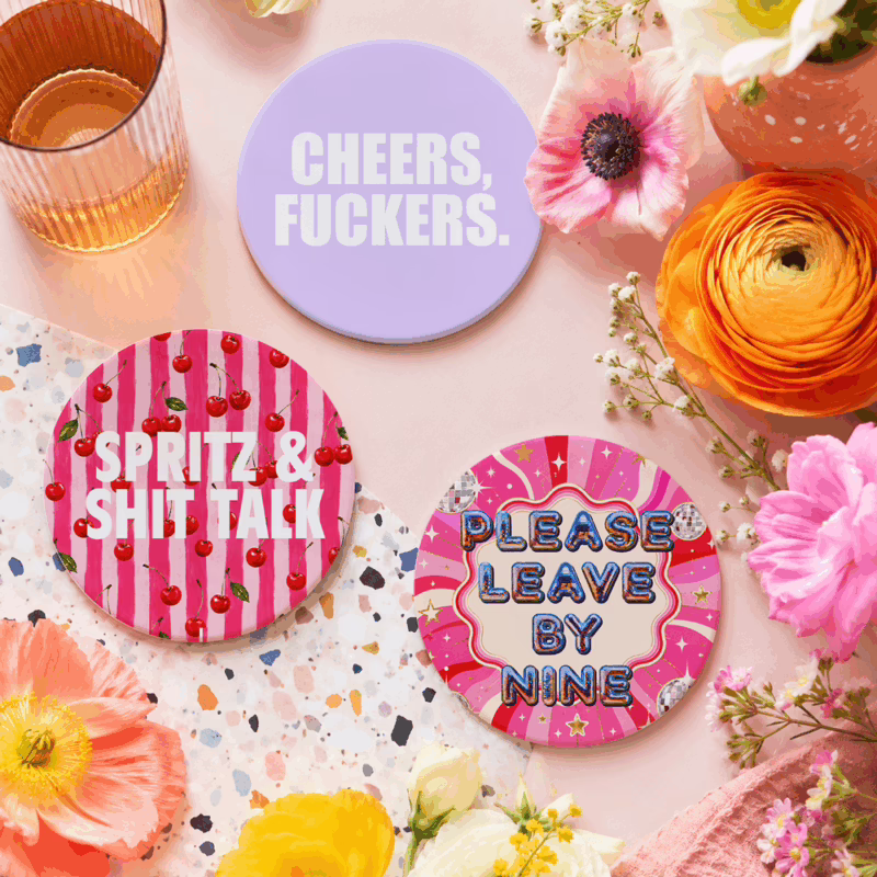 Dirty Print Ceramic Coasters